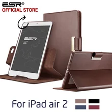 Funda de piel para iPad Aire 2 para el ipad 6, ESR Negocios Cuero de LA PU Auto Wake/Sleep Folio Del Soporte 360 Que Giran la Caja para el ipad 2 para el ipad Aire 6