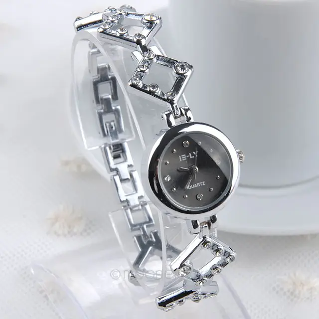 Bracelet Watch Dress Clock Women Fashion Rhinestone Wristwatch Square Time Quart Bracelet Watch Dress Clock Women Fashion Rhinestone Wristwatch Square Time Quart