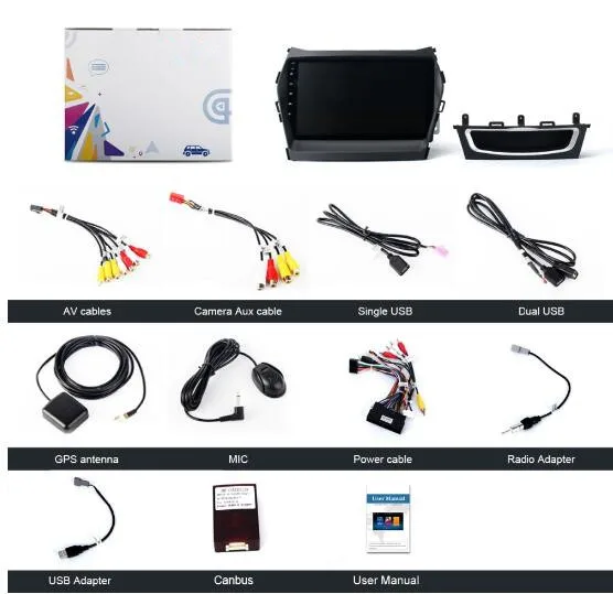 Cheap RoverOne Android 9.0 Car Multimedia System For Hyundai Santa Fe Santafe IX45 Radio Stereo GPS Navigation Media MP3 Player NO DVD 5