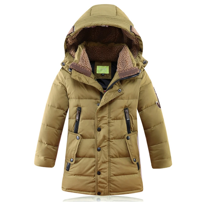 Г., зимняя куртка для мальчиков и девочек, пальто Детская куртка на утином пуху Детское пальто верхняя одежда, пуховик для мальчиков длинная плотная зимняя куртка