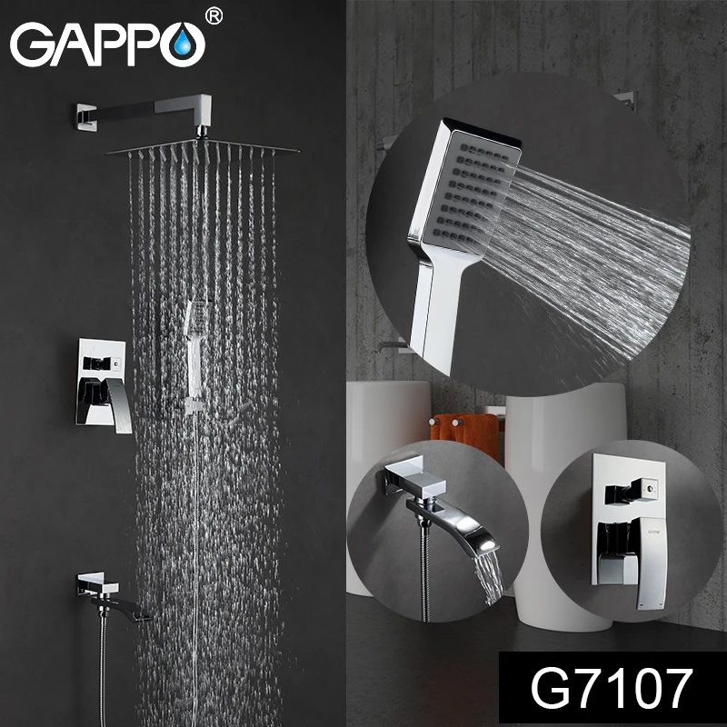 Billige GAPPO Dusche System bad dusche wasserhahn wasserhahn bad mischer badewanne wasserhahn set wasserfall dusche set chrome regen dusche kopf
