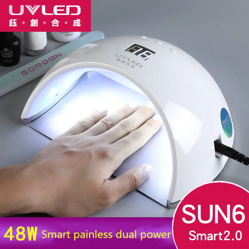 Умная УФ лампа SUNUV SUN6 для ногтей светодиодная гель лака ЖК дисплей таймер