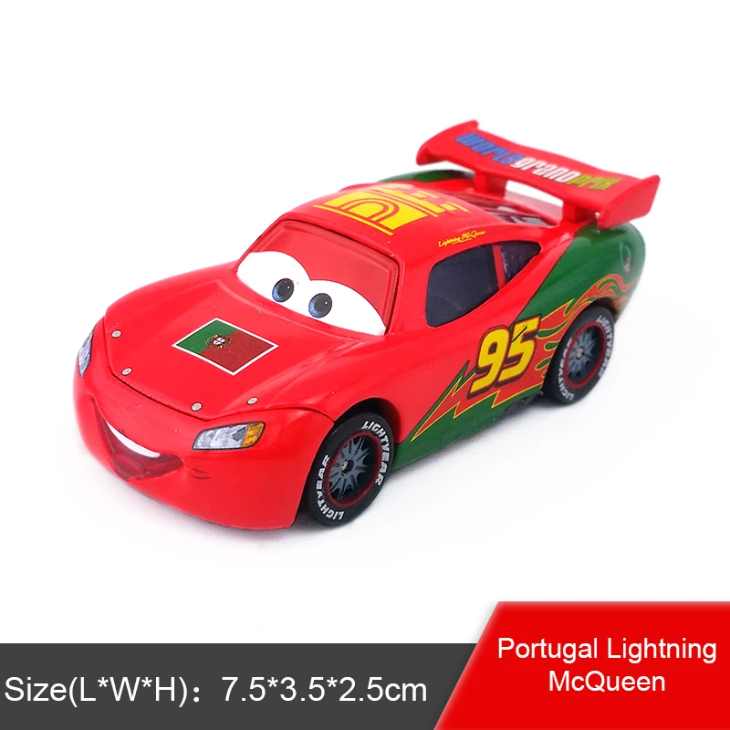 Disney Pixar Cars Gold Dinoco синий черный полицейский Молния Маккуин 1:55 металлические литые игрушки модель автомобиля для мальчиков Детский подарок - Цвет: Portugal McQueen