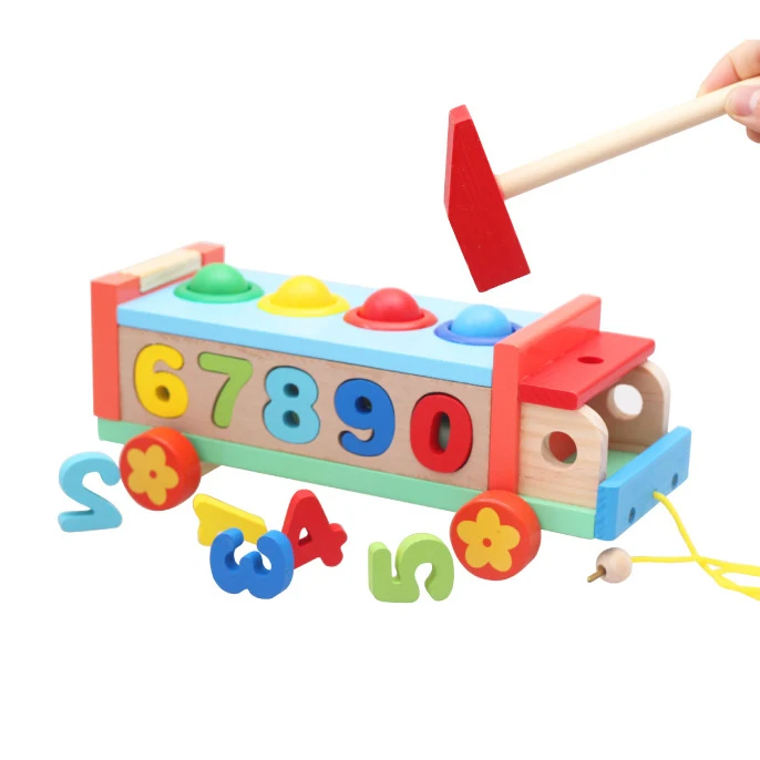 ФОТО Chanycore Baby Learning Educational Wooden Toys Geometric Shape Digital Blocks Box Balls Sorting Matching Towable ddm Gift 4140