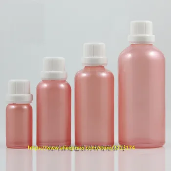 

wholesale 10ml to 100ml painted pink glass bottle with white theft-proof lid,for lotion perfume oil moisturizer facial water