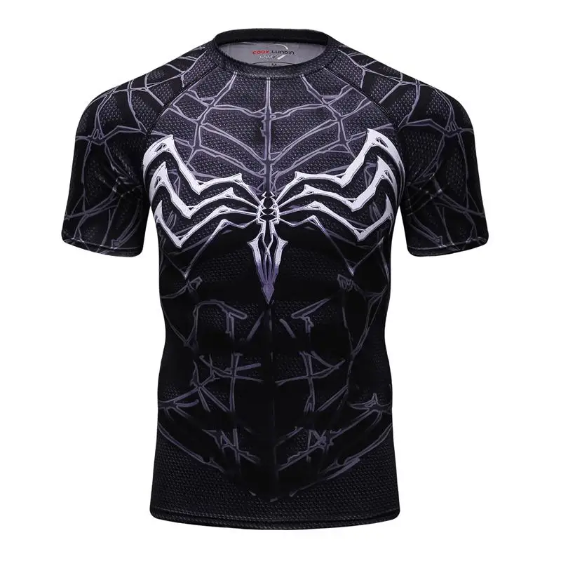 Для мужчин s футболка Сжатия Рубашка Бэтмен 3D печатных футболка s Для мужчин реглан короткий рукав супергероя Фитнес Топы CODY Лундин