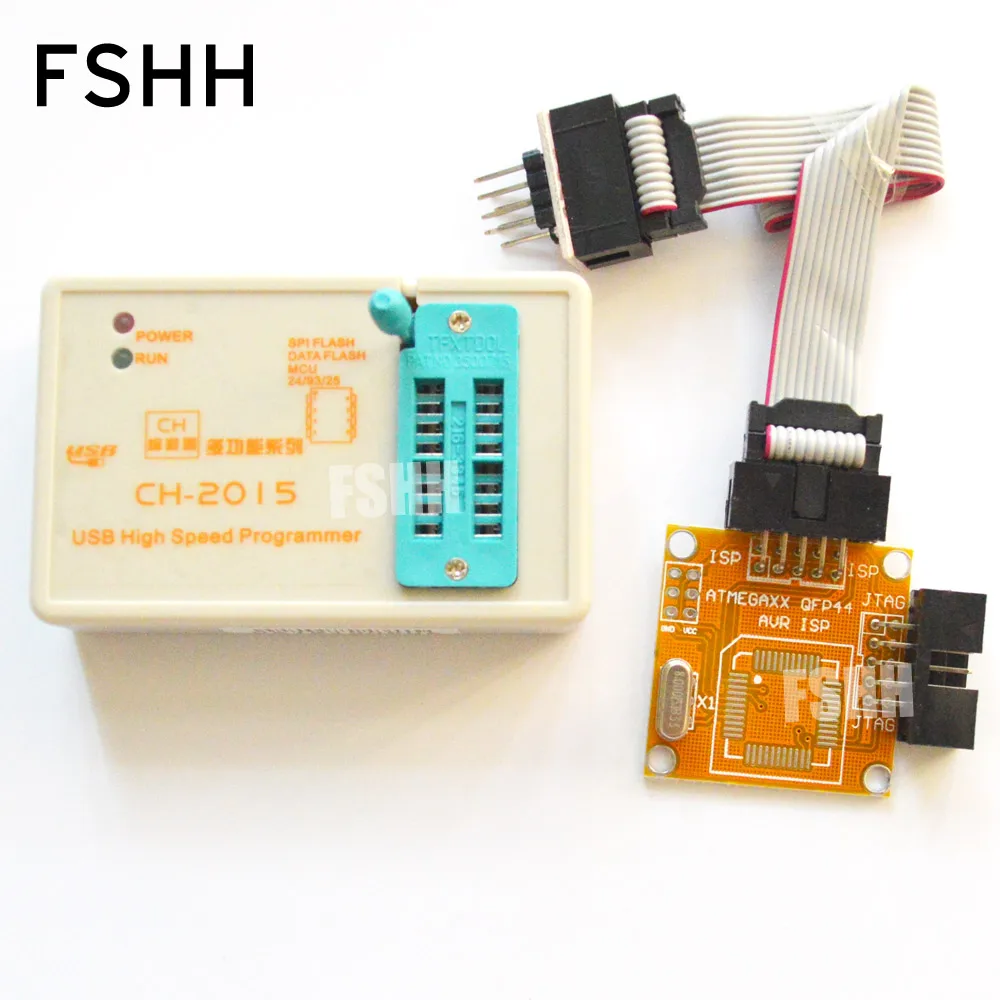 CH2015 Intelligent High Speed USB Programmer+TQFP32 TQFP44 TQFP64 AVR ISP interface with welded plate Programming AVR MCU