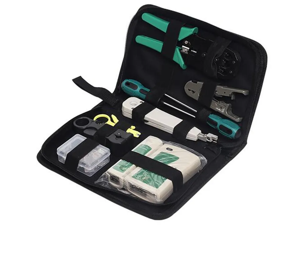 

11pcs/set Portable LAN Network Repair Tool Kit Cable Tester Plier Crimp Crimper Plug Stripping Crimp Combination Tools