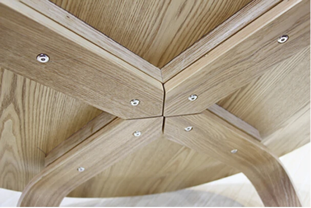 Ash Plywood Center Coffee Round Table in Natural/Walnut Finish Living Room Furniture Tea Table Wooden Modern Design Molded Ash Plywood Center Coffee Round Table in Natural/Walnut Finish Living Room Furniture Tea Table Wooden Modern Design Molded