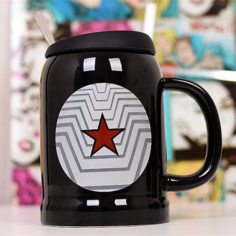 Caneca супергерой Супермен Капитан Америка керамическая Халк кружка кофе чай молоко горячей воды чашки Посуда для напитков цвет Novetly Рождественский подарок - Цвет: Winter Soldier