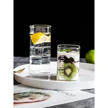 Ins популярные в Европе стиль жаропрочных чай с молоком стакана кружки площадь прозрачный белый письма печатаются творческие подарки