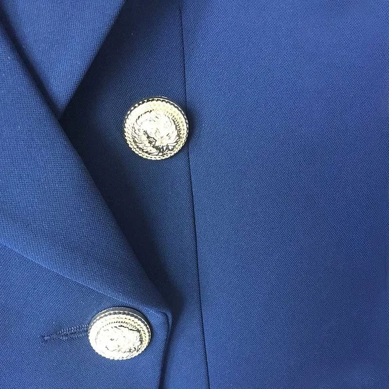 U SWEAR Spring Formal Blue Women Blazer Notched Long Sleeve Pockets Button Loose Slim Female Top Coat 2019 Fashion