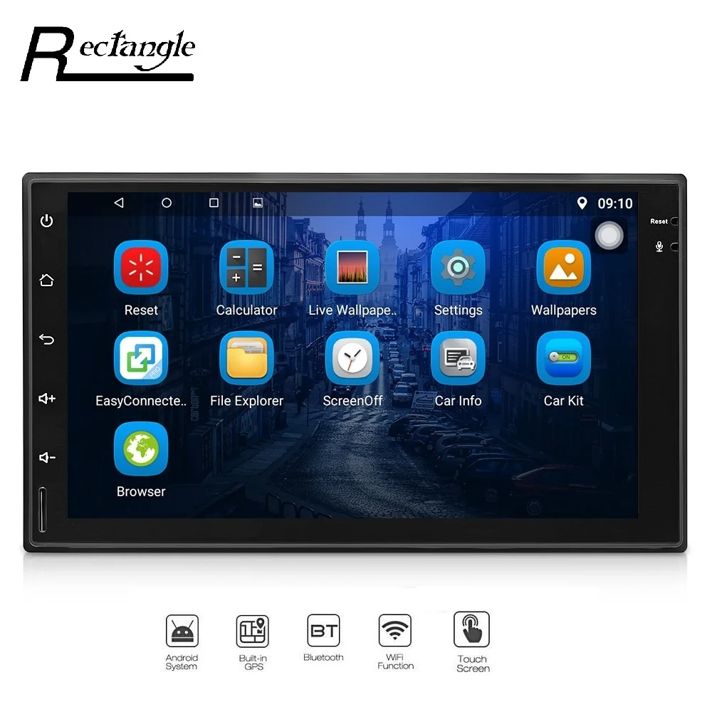 7023 Android 6.0.1 Car Radio Player GPS Navigation Universal 2Din Ultra-thin WiFi DVR Support TF Video Output and RDS Function