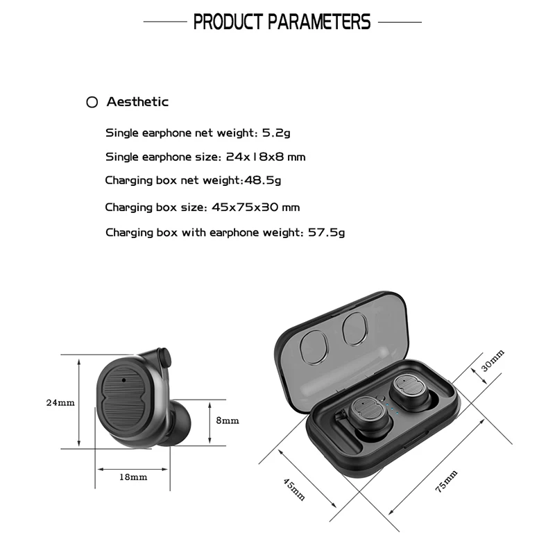 Vchicsoar T9 TWS беспроводные Bluetooth наушники спортивные стерео V5.0 сенсорное управление