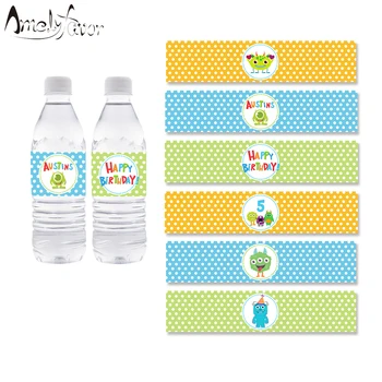 

Mini Monster Water Bottle Labels Monster Water Bottle Wrappers Kids Birthday Party Decoration Supplies Monster Labels Decoration