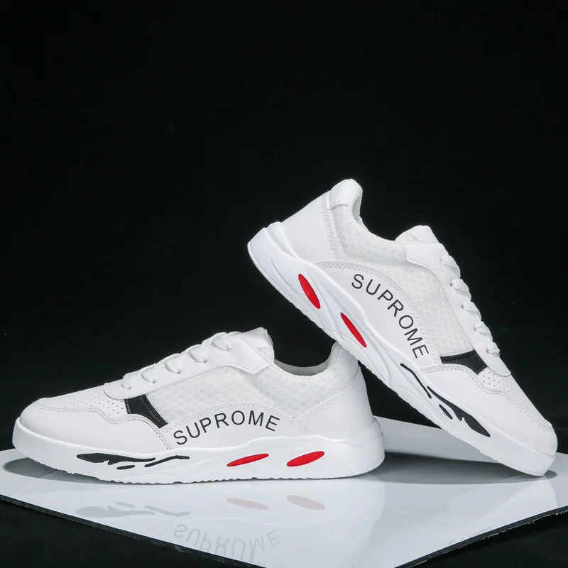 JINBEILEE Men's Sports Skateboard Shoes Canvas Casual Trend Small White Shoes Male Breathable Mesh Shoes Men