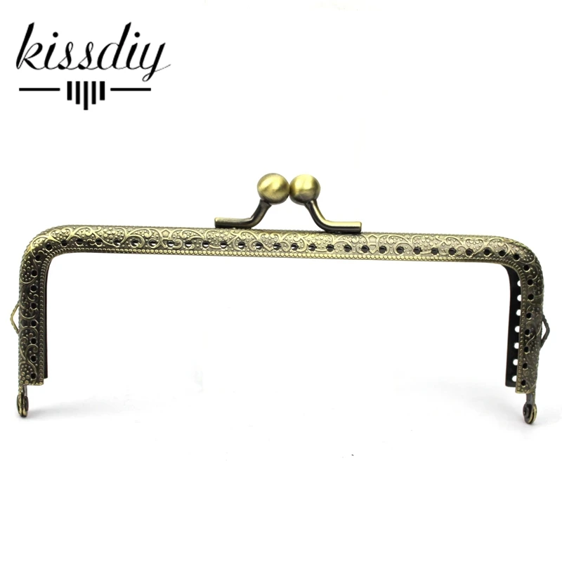 

KISSDIY 10pcs 15cm purse Metal frame Antique bronze Square frame kiss clasp bag hardware diy accessory Freeshipping