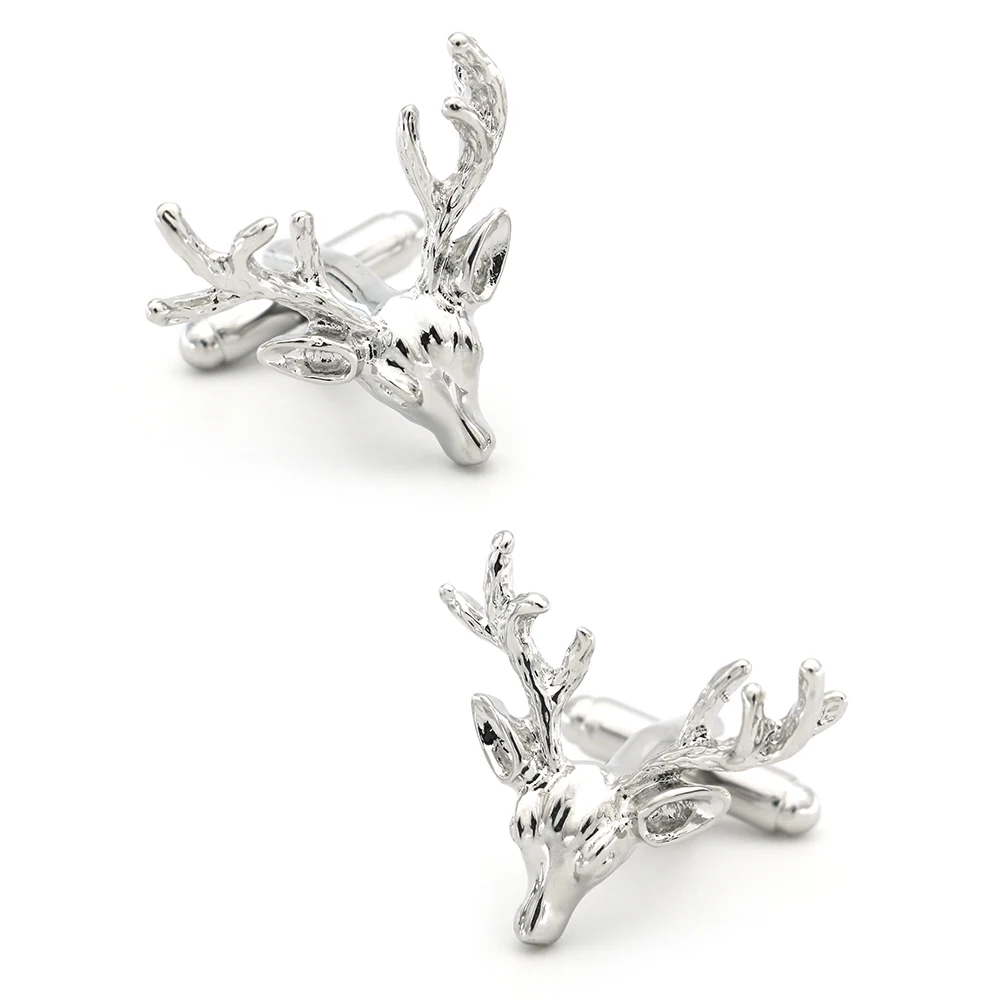 IGame мужские запонки с оленем серебряный цвет латунь материал Sika олень дизайн рубашки запонки