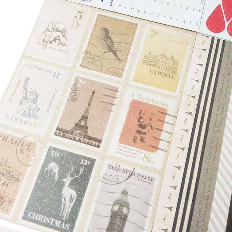 

1pack=12sheets=12pcs Scrapbooking Envelope Seal Creative Paper Stamp Decoration Decal Diary Stationery Sticker Geometric pattern