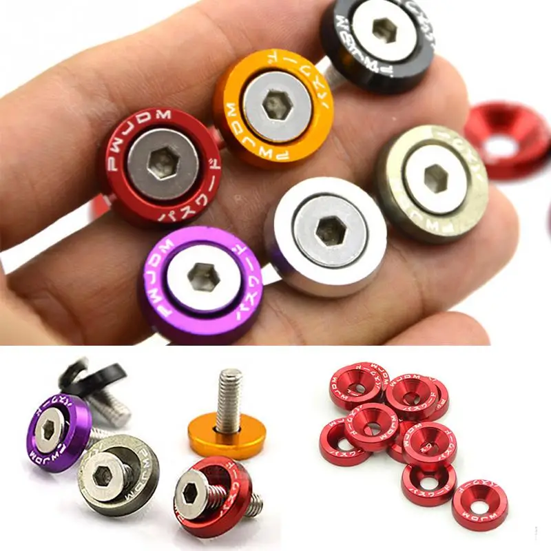 

10PCS M6x20 Car Styling Universal Modification JDM Sticker Stickers Password Washer License Plate Bolts Auto Accessories