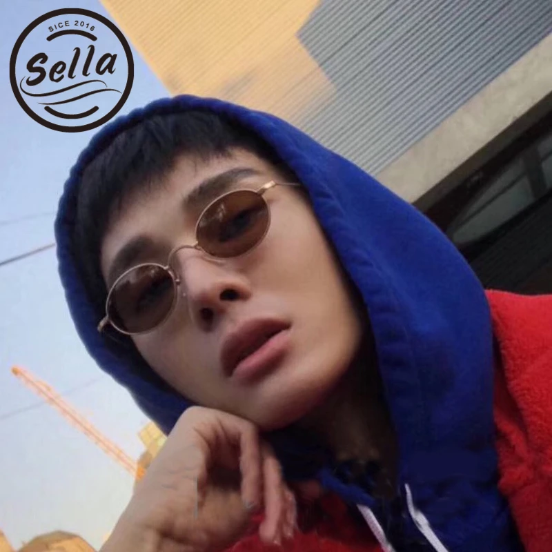 Sella новые классические ретро модные маленькие овальные оправа из сплава солнцезащитные очки популярные мужские и женские круглые линзы солнцезащитные очки