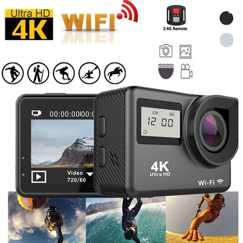 4 К действие Камера Wi-Fi Двойной Экран Ultra HD 30 м Водонепроницаемый DV Спорт 170
