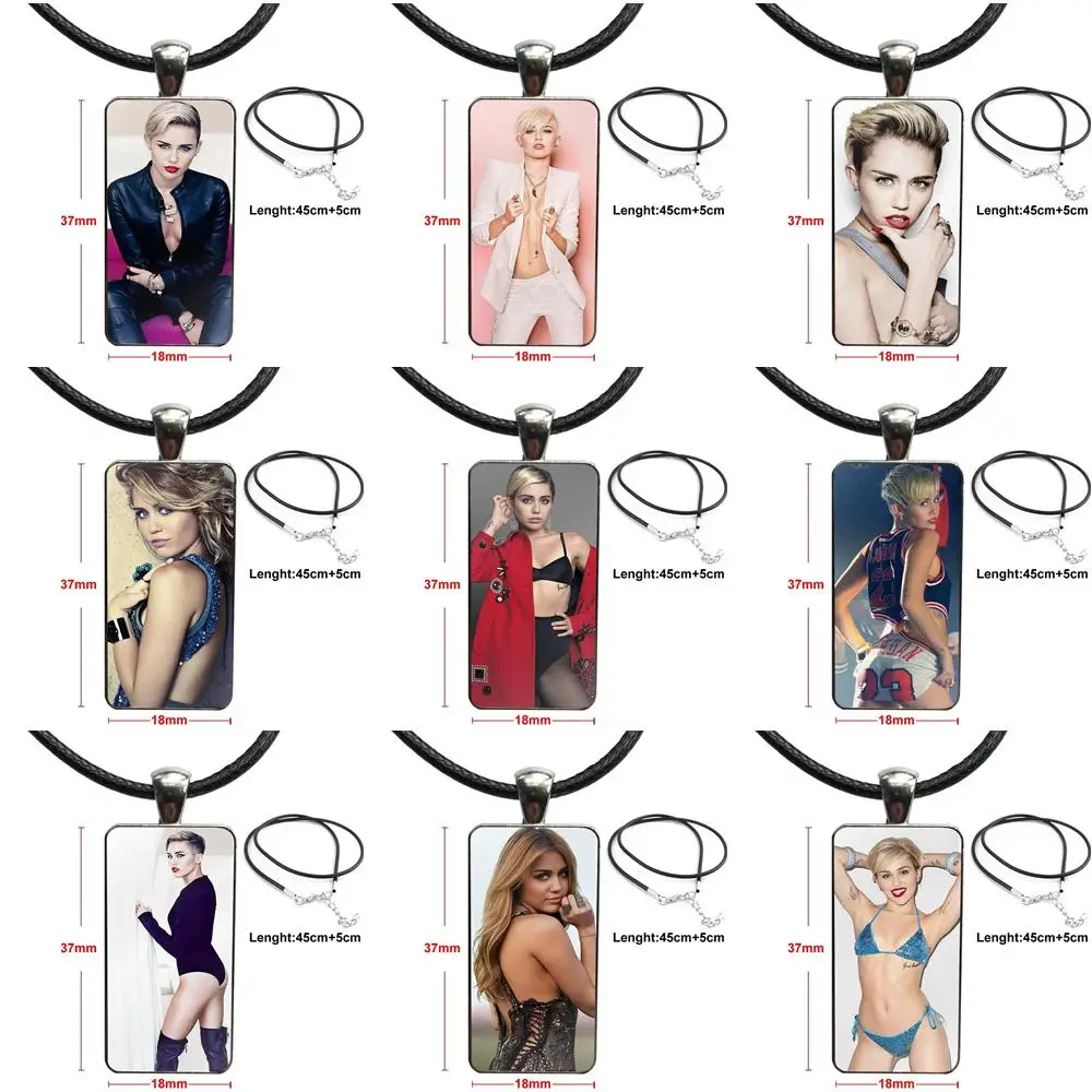 

Miley Cyrus Sexy Minions For Women Girls Handmade Glass Cabochon Choker Pendant Rectangle Necklace Stainless Steel Color Jewelry