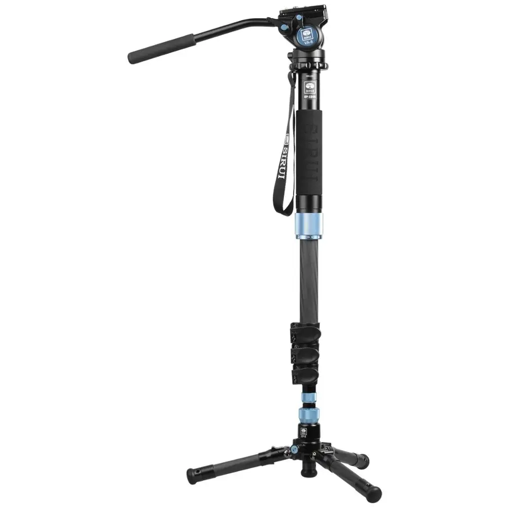 

Sirui EP-224S EP224S Carbon Fiber Monopod Table Top Tripod With VA-5 Video Head 4 Section Max Loading 8kg DHL Free Shipping