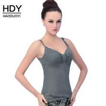HDY Haoduoyi Женская пикантная сетчатая майка на бретельках с v-образным вырезом, женские топы, жилет, женская укороченная верхняя одежда, одноцветная майка