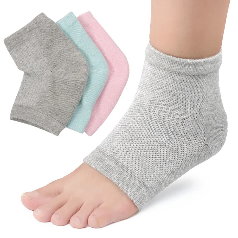2018 Mesh Gel Anti Dry Heel Socks Heel Protection Socks Moisturizing