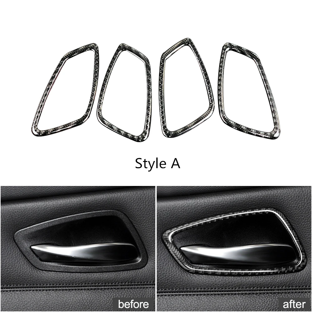 Carbon Fiber Inner Door Handle cover For BMW E90 E92 93 3 Series handle Frame Trim Auto Styling Accessories 320i 325i 2005-2012