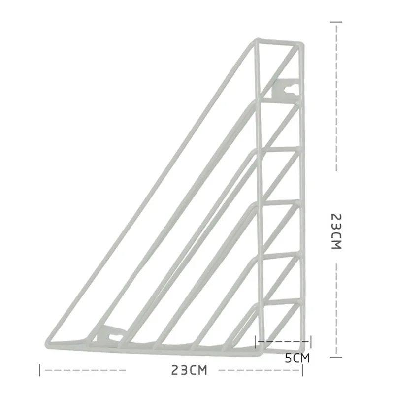 Скандинавский геометрический металлический стеллаж для хранения журналов, настенная книжная полка, газетный органайзер, для спальни, кухни, дома, сделай сам, декоративная подставка - Цвет: Белый