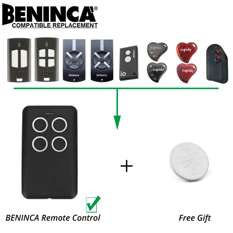 

Beninca Rolling Code Gate Remote Control Clone Beninca TO.GO4WV, Cupido, IO.2WV Replacement Hand Sender