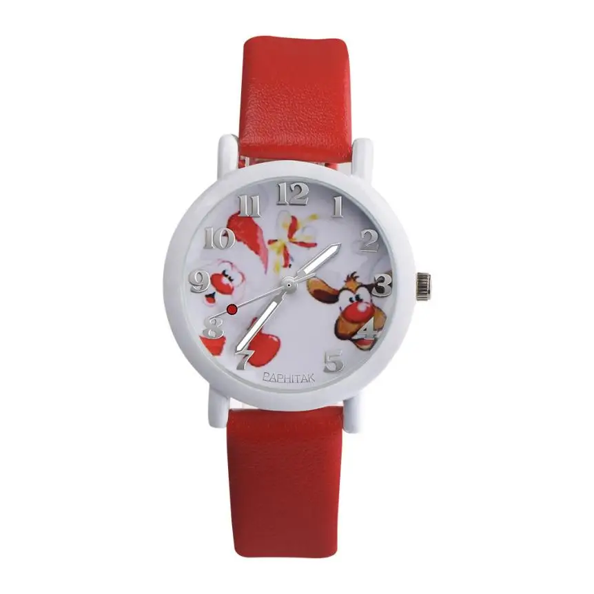 Детские наручные часы с рождественским узором кварцевые аналоговые спортивные модные детские наручные часы для мальчиков и девочек 18Jul14 - Цвет: D