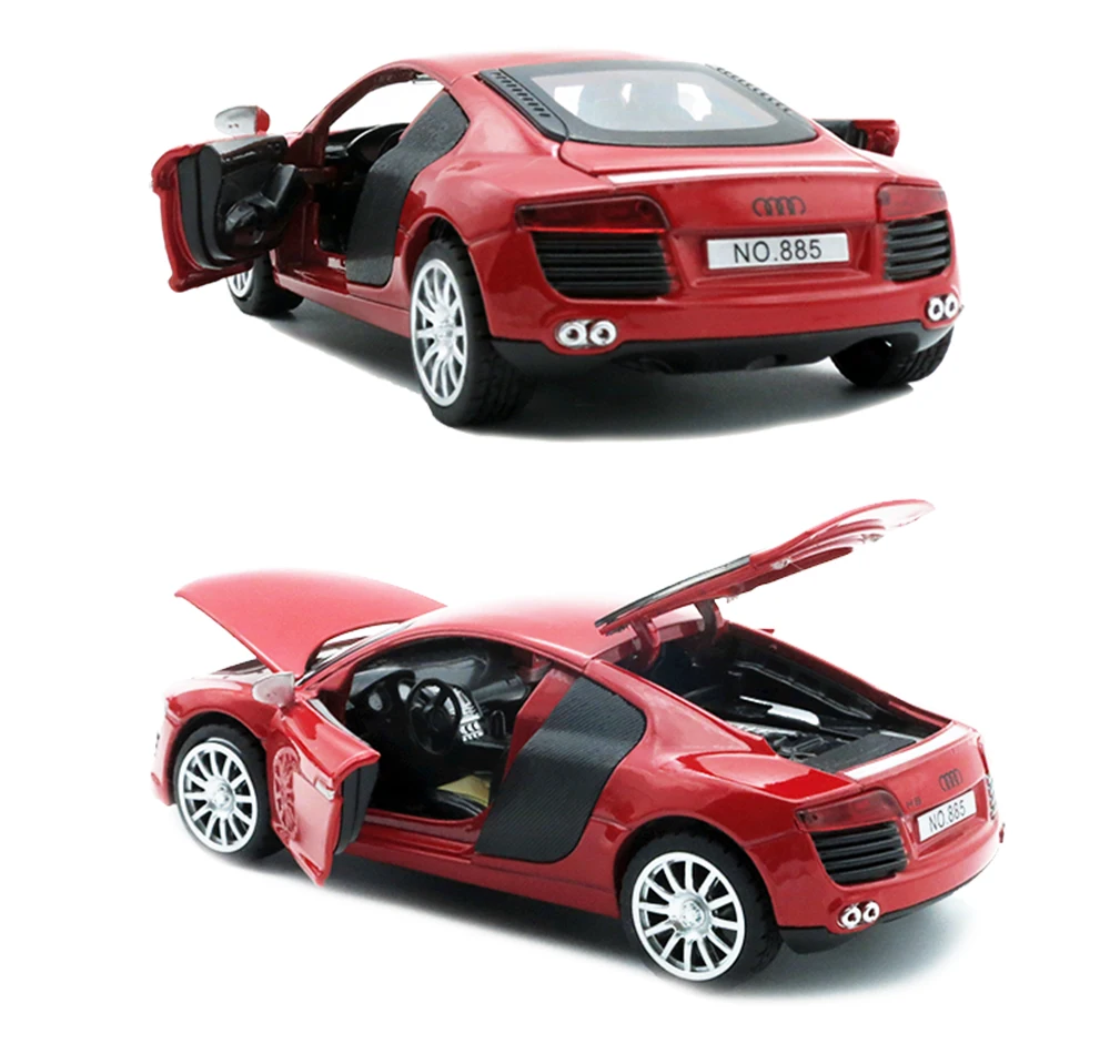1/32 масштаб AUDI R8 литые модели автомобилей игрушки как детский подарок с функциями