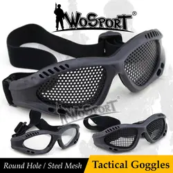 WoSporT тактические очки уличные защитные с металлической стальной сеткой для CS War игры страйкбол Пейнтбол безопасность долговечные очки