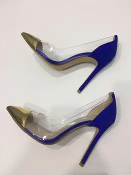 

Elegant Metallic Gold Leather Pointed Toe High Heel Shoes Women