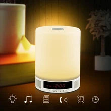 Wireless Bluetooth Function Smart phone Table Speaker Alarm Clock Newest Stereo LED light Mini Sound for iPhone iPad
