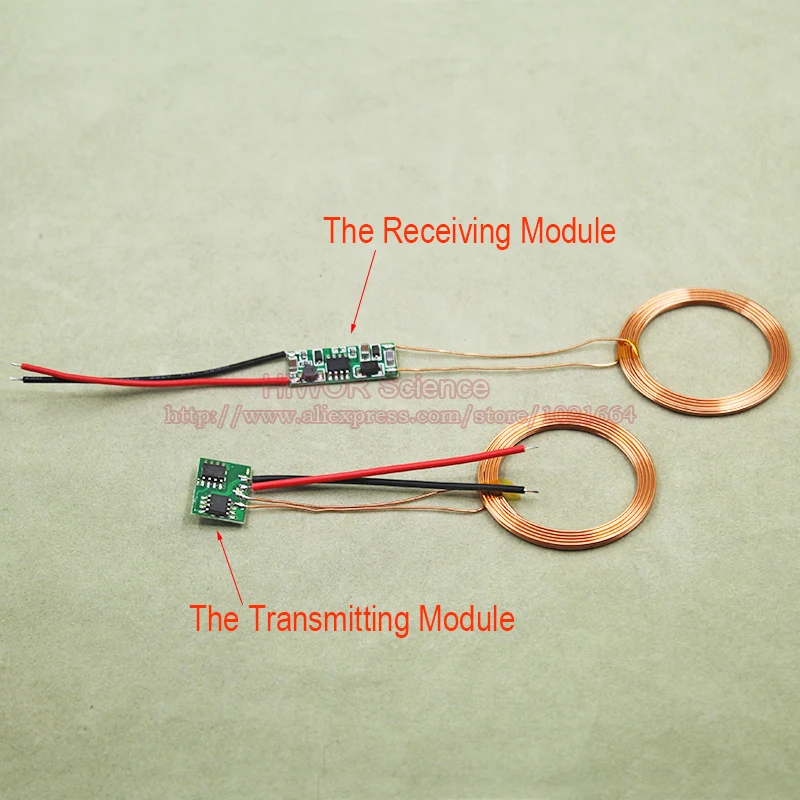 

1pair/lot XKT-412-1 Wireless Charging Module Transmitting Input DC 5V~12V Receiving Output DC 5V 500mA Wireless Chip