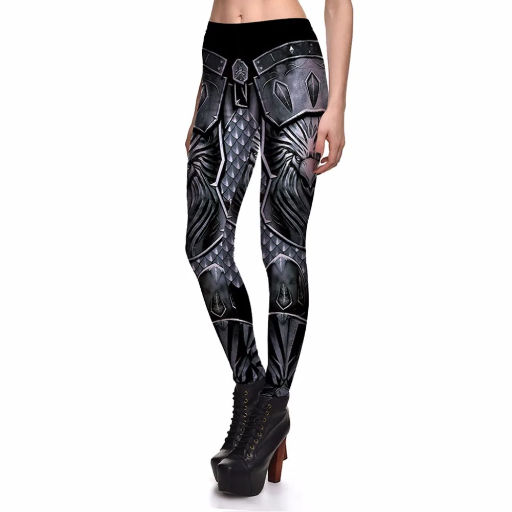 

New 3851 Sexy Girl Slim Ninth Pants WOW Horde Eagle Armour Cospaly Printed Stretch Fitness Women Leggings Plus Size