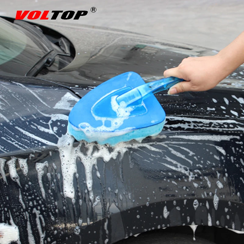 

VOLTOP Cleaning Tool Washing Brushes Car Accessories Triangular Wave Sponge Brush Home Office Auto Soft Water Absorption