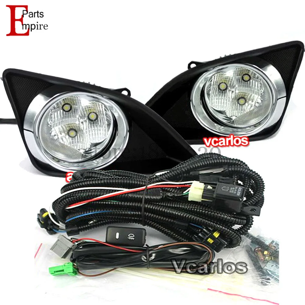 

High Quality LED Fog lights Fog Lamps For TOYOTA COROLLA ALTIS 2008~ON Clear Lens PAIR SET + Wiring Kit fog light set