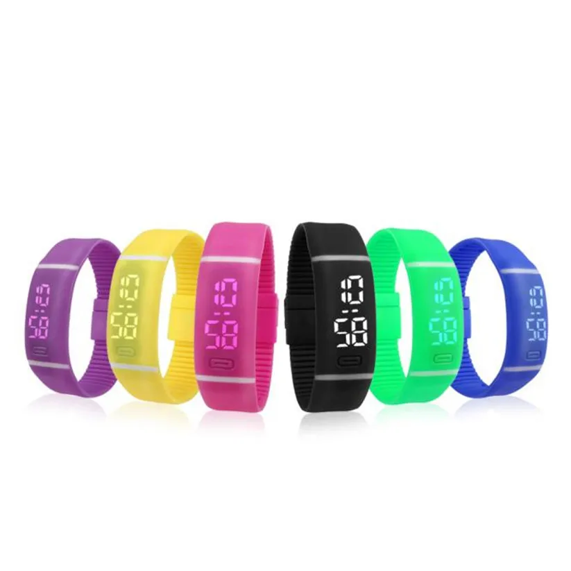 Mens Womens Rubber LED font b Watch b font Date Sports Bracelet Digital Wrist font b