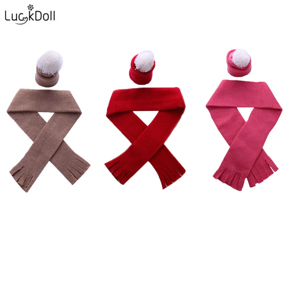 Lucky Doll вязаный шарф+ шапка подходит для 14,5 дюймов кукла Американский Вайли благословение кукла аксессуары