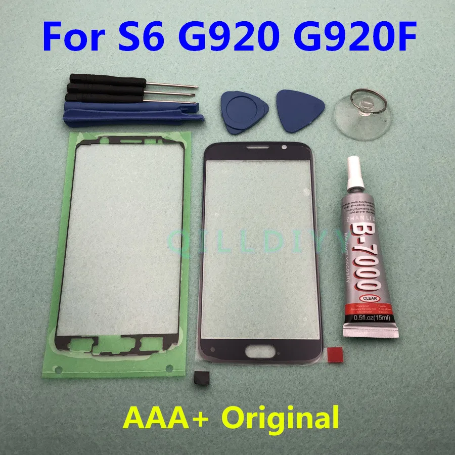 

Original Replacement S6 External Glass Lens For Samsung Galaxy S6 G920 G920F LCD Display Touch Screen Front + B-7000 Glue Tools