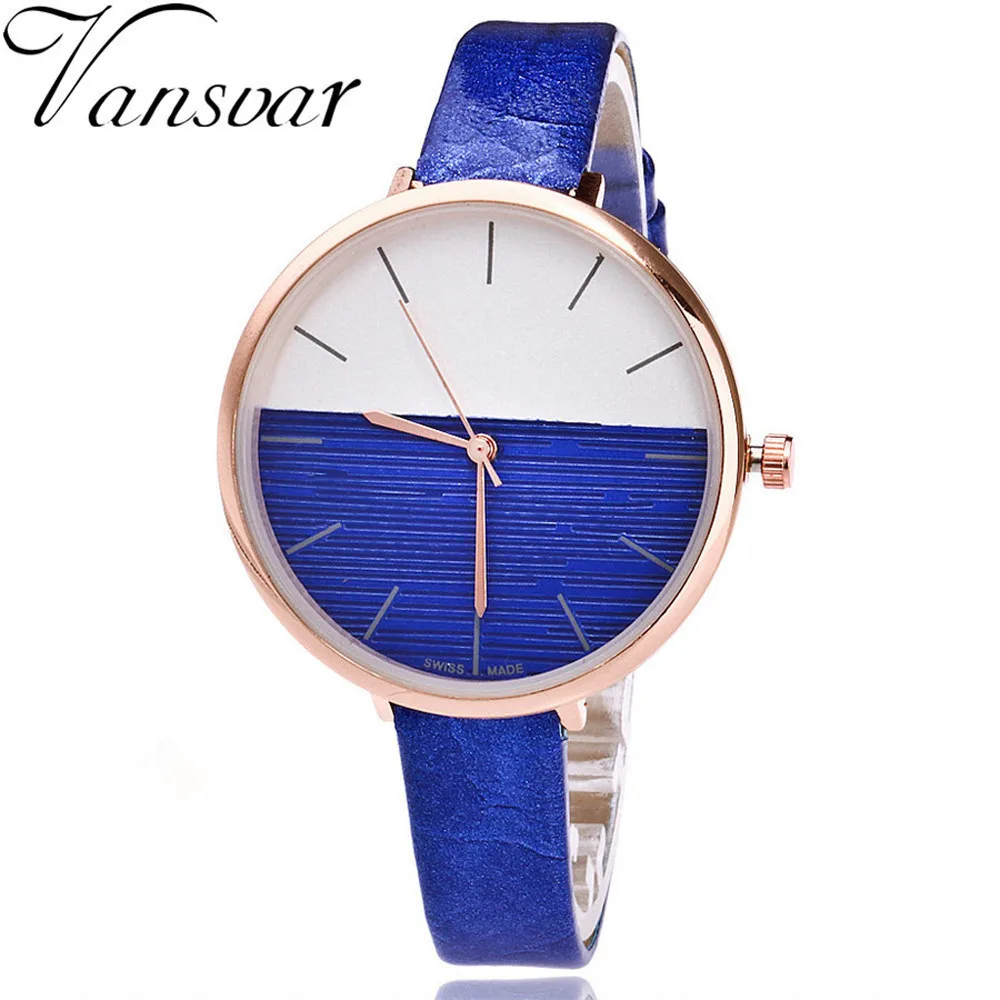 Vansvar женские часы лучший бренд класса люкс повседневные Модные кварцевые часы для женщин кожаный ремешок наручные часы Reloj Mujer дропшиппинг F