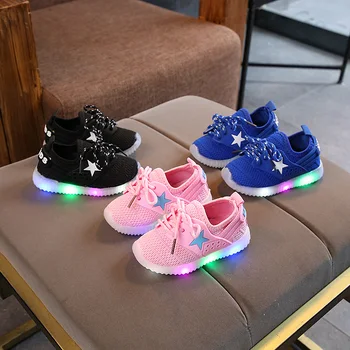 

Spring Autumn Children's Five-Pointed Star LED Lighting Casual Shoes Boys Girls Fashion Brand Sneakers Kids Shoes #06