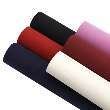 

David accessories 6pcs/set 20*34cm Plain Colored Velvet Double Side Synthetic Leather Fabric,DIY Hairbow Bag Material,1Yc6337