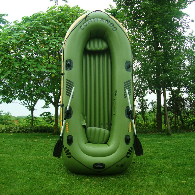 

Portbale Rubber Boat Kit PVC Inflatable Fishing Drifting Rescue Raft Boat Life Jacket Air Pump Paddles 3 people boat