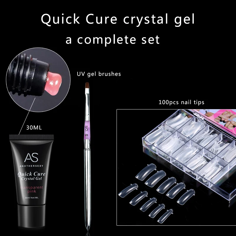 

Poly gel set with brushes jelly gel polish nail art transparent clear, white ,pink,color hard jelly builder nail extend gels